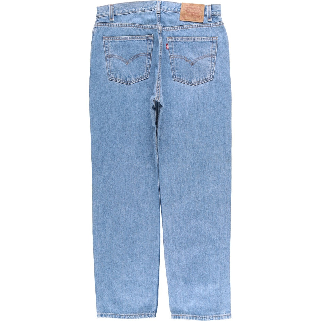 00'S Levi's 505 REGULAR FIT STRAIGHT LEG tapered denim pants made in USA, men's size w34 cotton blue type Vintage Second Hand