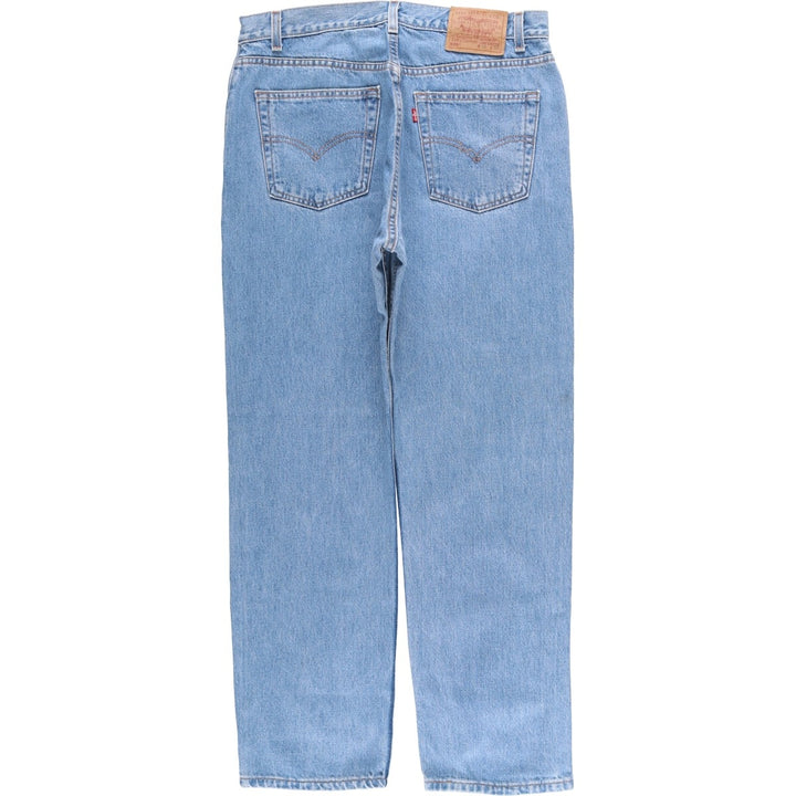 00'S Levi's 505 REGULAR FIT STRAIGHT LEG tapered denim pants made in USA, men's size w34 cotton blue type Vintage Second Hand