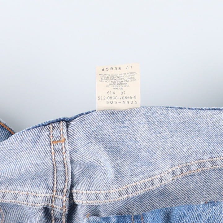 00'S Levi's 505 REGULAR FIT STRAIGHT LEG tapered denim pants made in USA, men's size w34 cotton blue type Vintage Second Hand