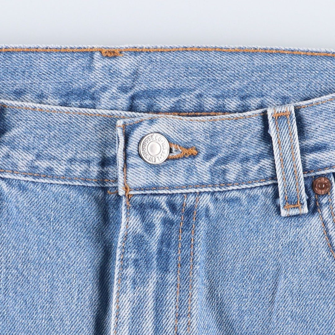 00'S Levi's 505 REGULAR FIT STRAIGHT LEG tapered denim pants made in USA, men's size w34 cotton blue type Vintage Second Hand