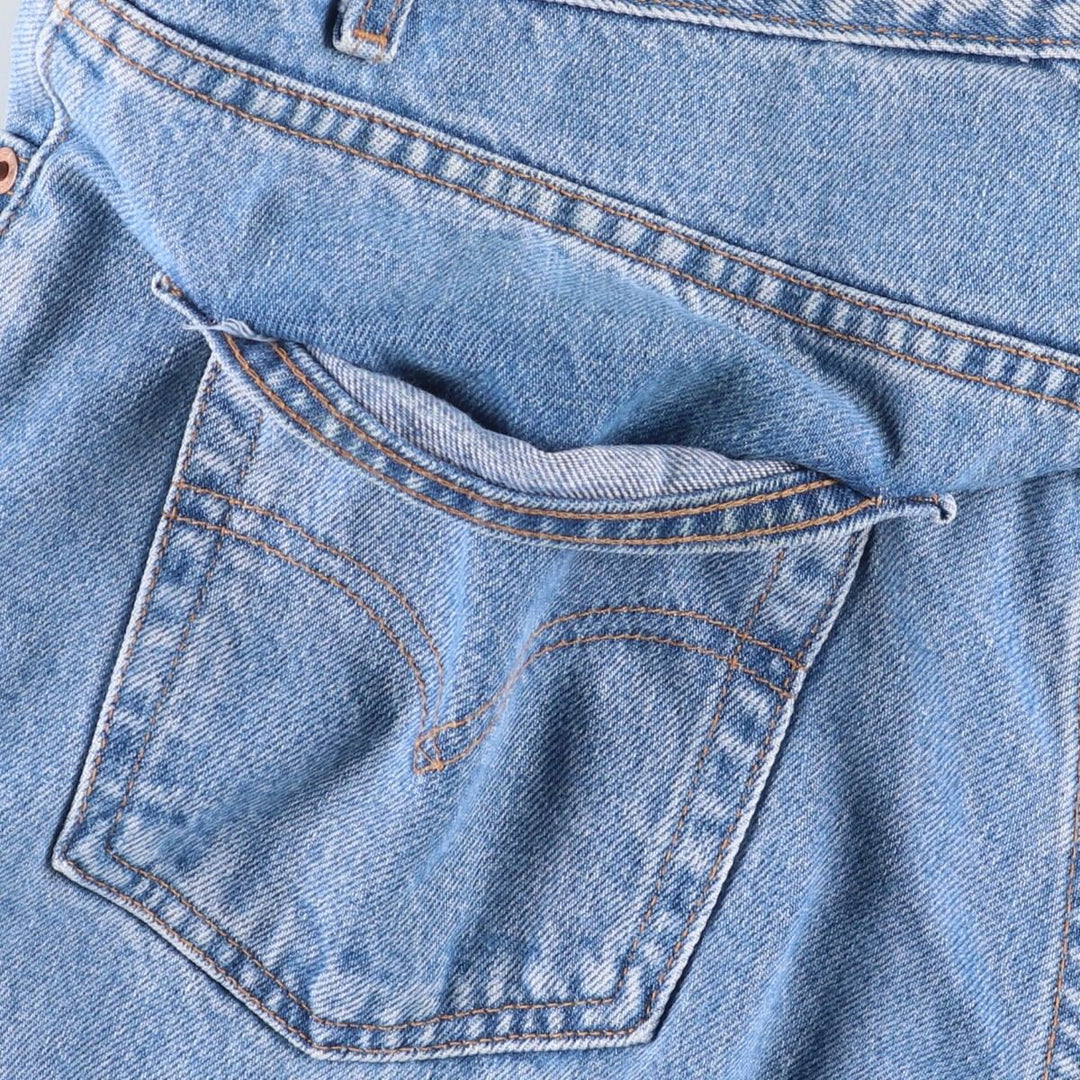 00'S Levi's 505 REGULAR FIT STRAIGHT LEG tapered denim pants made in USA, men's size w34 cotton blue type Vintage Second Hand