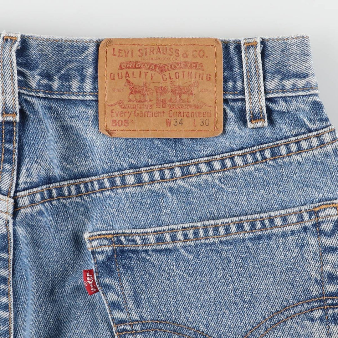 00'S Levi's 505 REGULAR FIT STRAIGHT LEG tapered denim pants for men, size w32 cotton blue type Vintage Second Hand