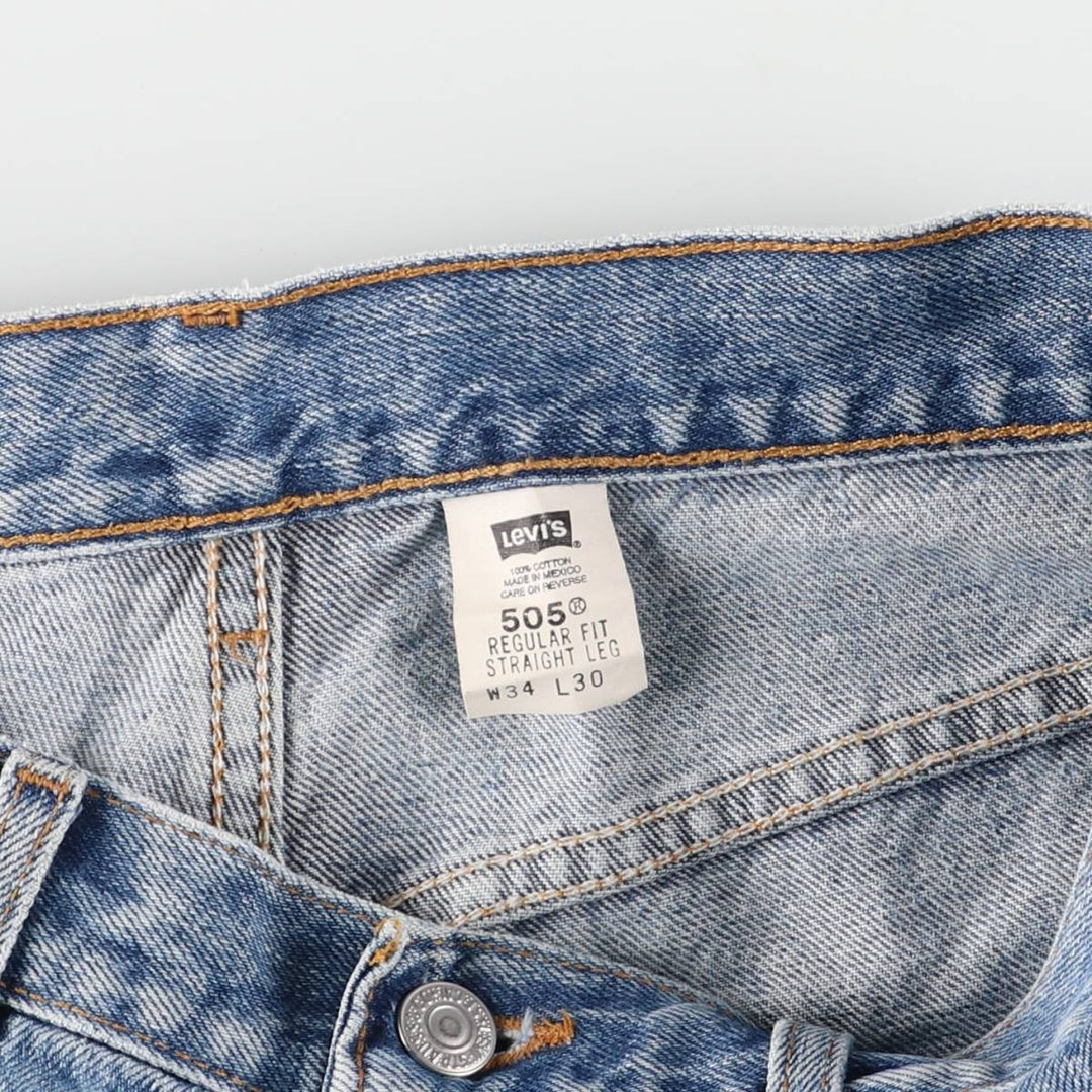 00'S Levi's 505 REGULAR FIT STRAIGHT LEG tapered denim pants for men, size w32 cotton blue type Vintage Second Hand