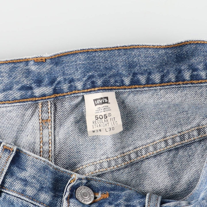 00'S Levi's 505 REGULAR FIT STRAIGHT LEG tapered denim pants for men, size w32 cotton blue type Vintage Second Hand