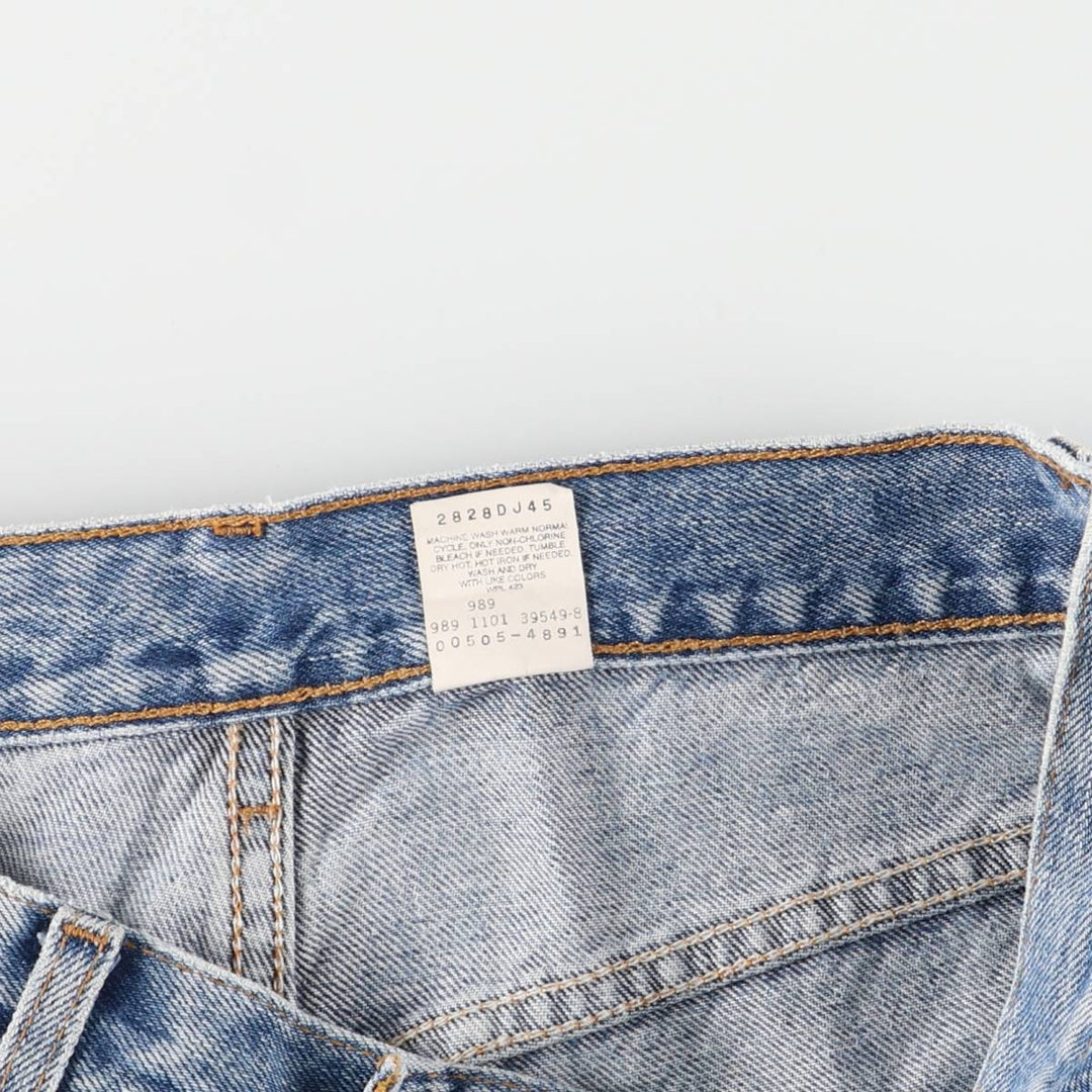 00'S Levi's 505 REGULAR FIT STRAIGHT LEG tapered denim pants for men, size w32 cotton blue type Vintage Second Hand