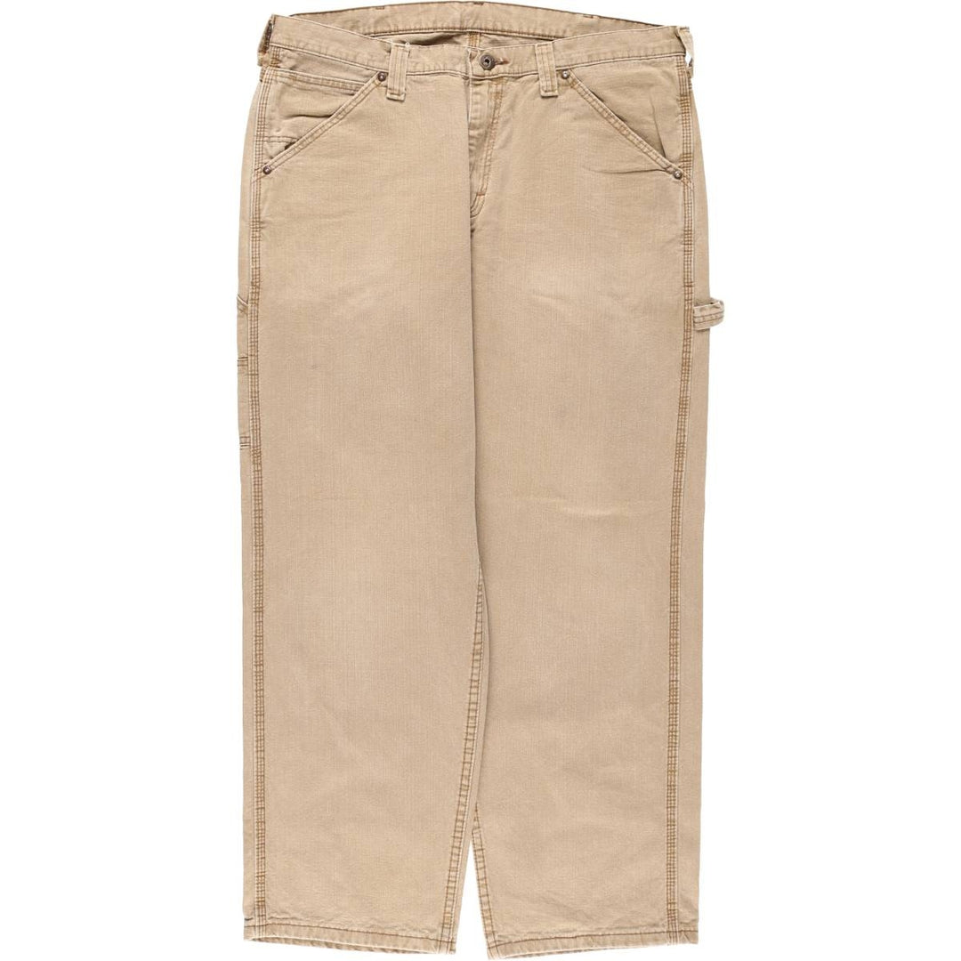 Lee DUNGAREES denim painter pants for men, equivalent to w36 cotton beige type brown Vintage Second Hand