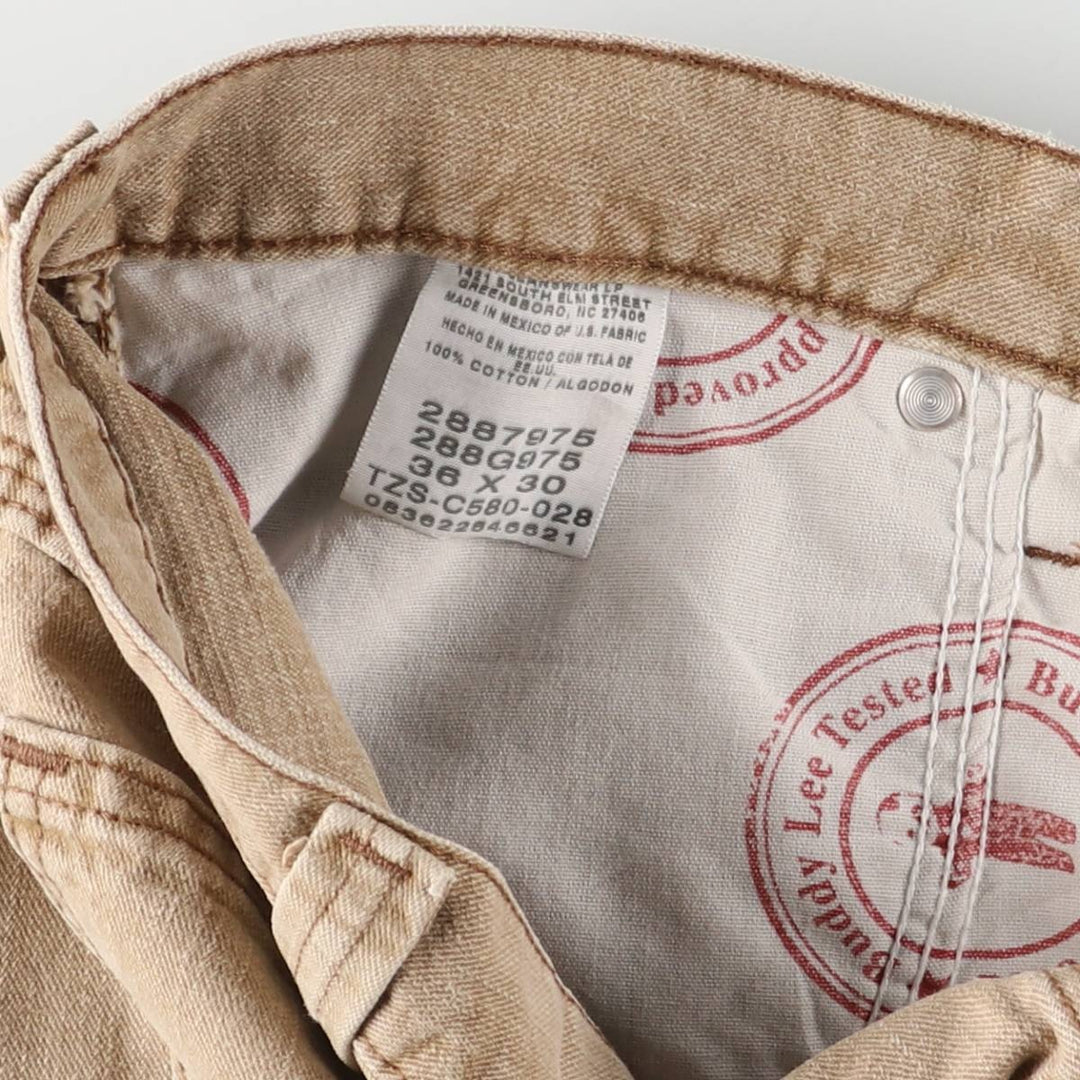 Lee DUNGAREES denim painter pants for men, equivalent to w36 cotton beige type brown Vintage Second Hand