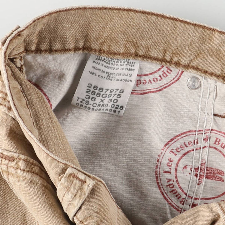 Lee DUNGAREES denim painter pants for men, equivalent to w36 cotton beige type brown Vintage Second Hand