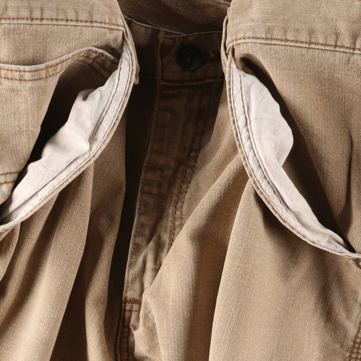 Lee DUNGAREES denim painter pants for men, equivalent to w36 cotton beige type brown Vintage Second Hand