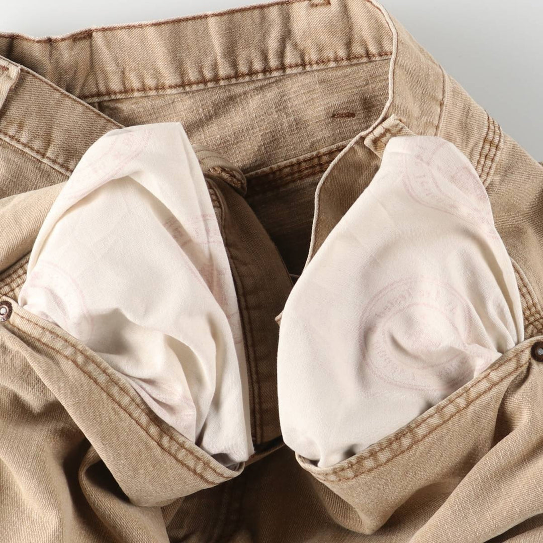 Lee DUNGAREES denim painter pants for men, equivalent to w36 cotton beige type brown Vintage Second Hand