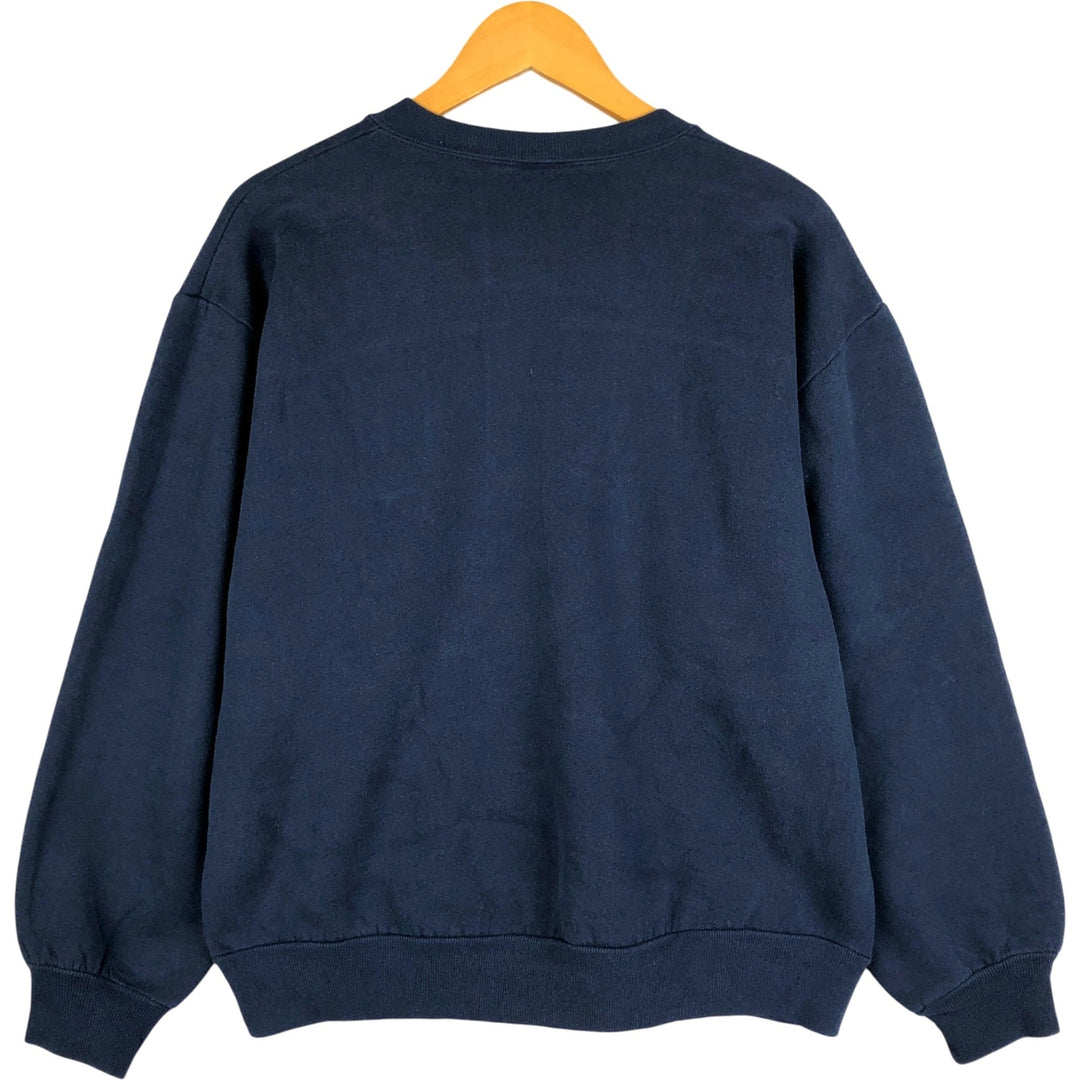 90'S Jerzees Plain Blank Sweatshirt Trainer Made in USA Men's Size L Vintage cotton navy blue type Vintage Second Hand