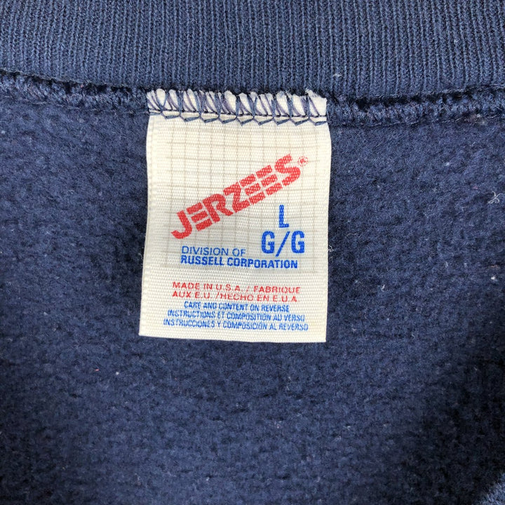 90'S Jerzees Plain Blank Sweatshirt Trainer Made in USA Men's Size L Vintage cotton navy blue type Vintage Second Hand