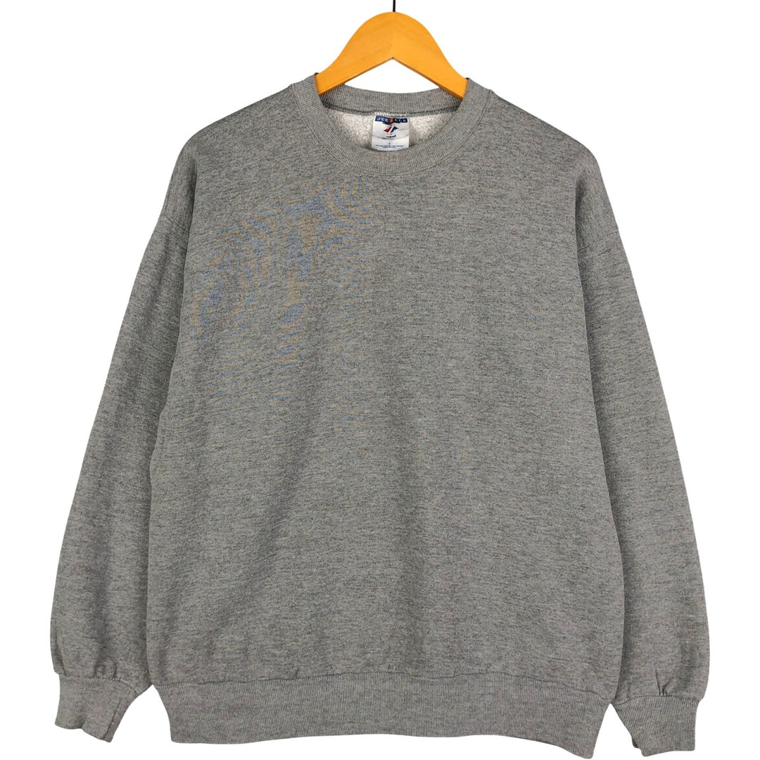 90'S Jerzees Plain Blank Sweatshirt Trainer Made in USA Men's Size L Vintage polyester gray type Vintage Second Hand
