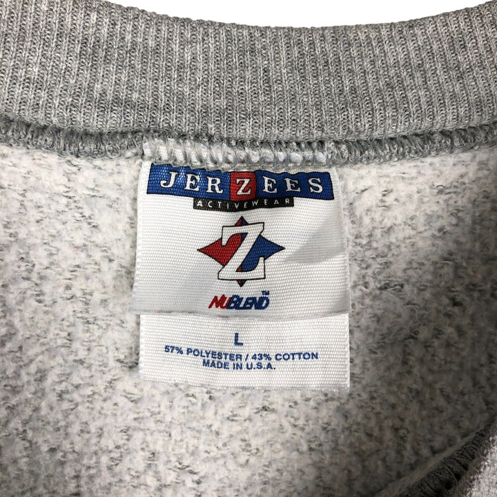 90'S Jerzees Plain Blank Sweatshirt Trainer Made in USA Men's Size L Vintage polyester gray type Vintage Second Hand