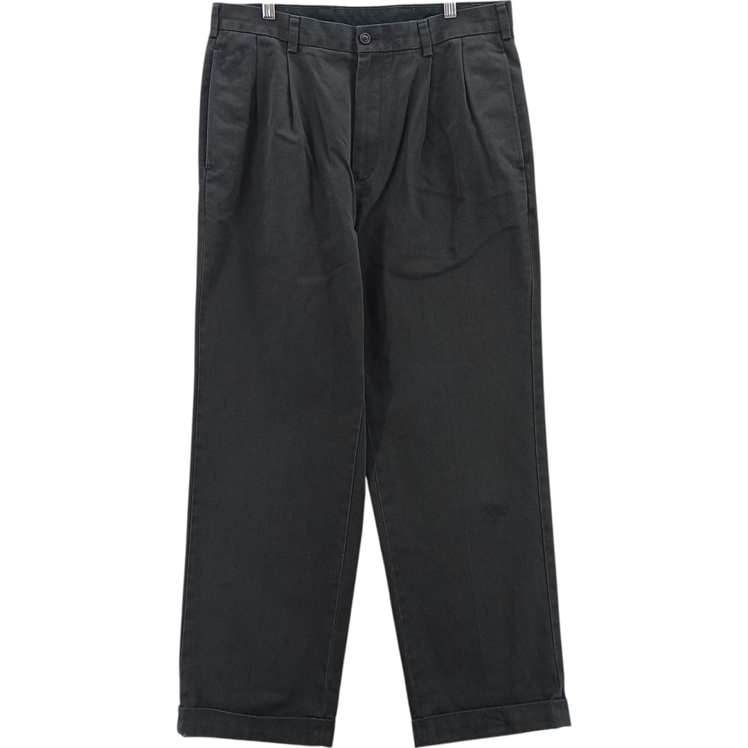 Brooks Brothers Two-pleat Chino Pants, Men's, Size W34 cotton black type Vintage Second Hand