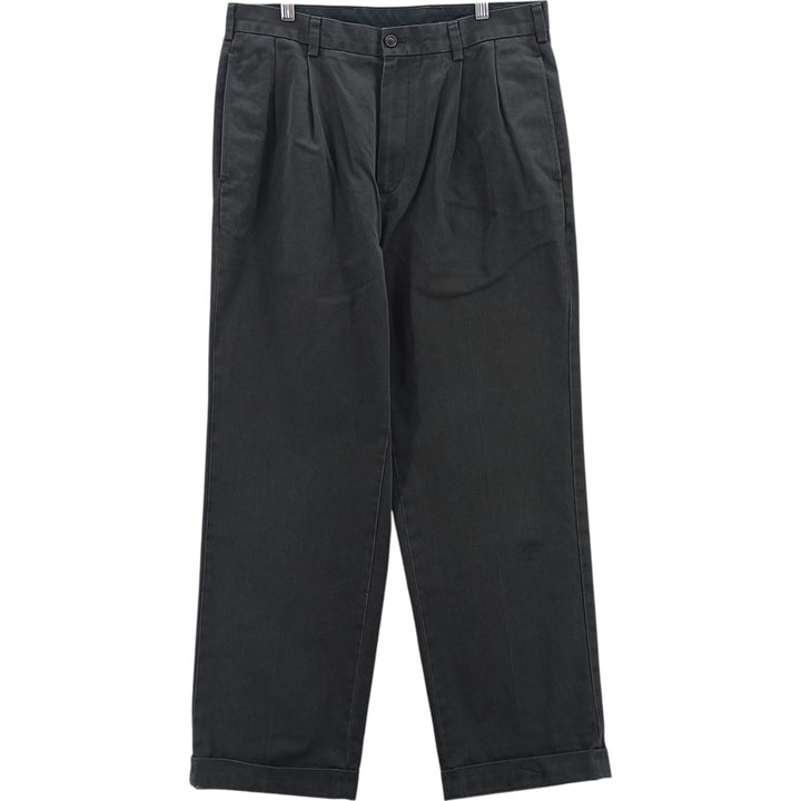 Brooks Brothers Two-pleat Chino Pants, Men's, Size W34 cotton black type Vintage Second Hand