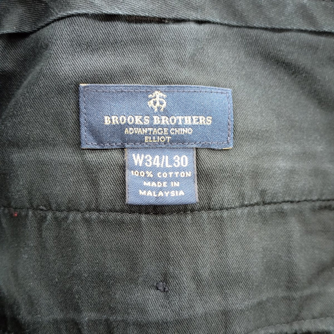 Brooks Brothers Two-pleat Chino Pants, Men's, Size W34 cotton black type Vintage Second Hand