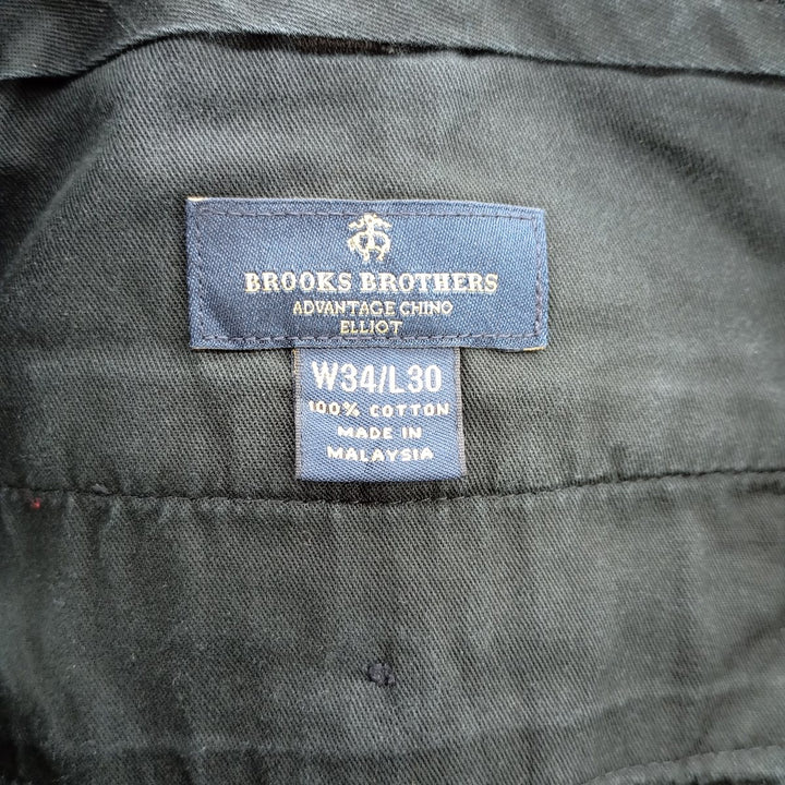 Brooks Brothers Two-pleat Chino Pants, Men's, Size W34 cotton black type Vintage Second Hand
