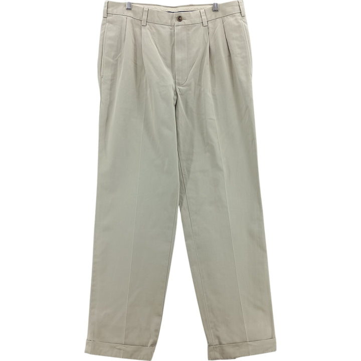 Brooks Brothers Two-pleat Chino Pants, Men's, Size W34 cotton Beige type Vintage Second Hand
