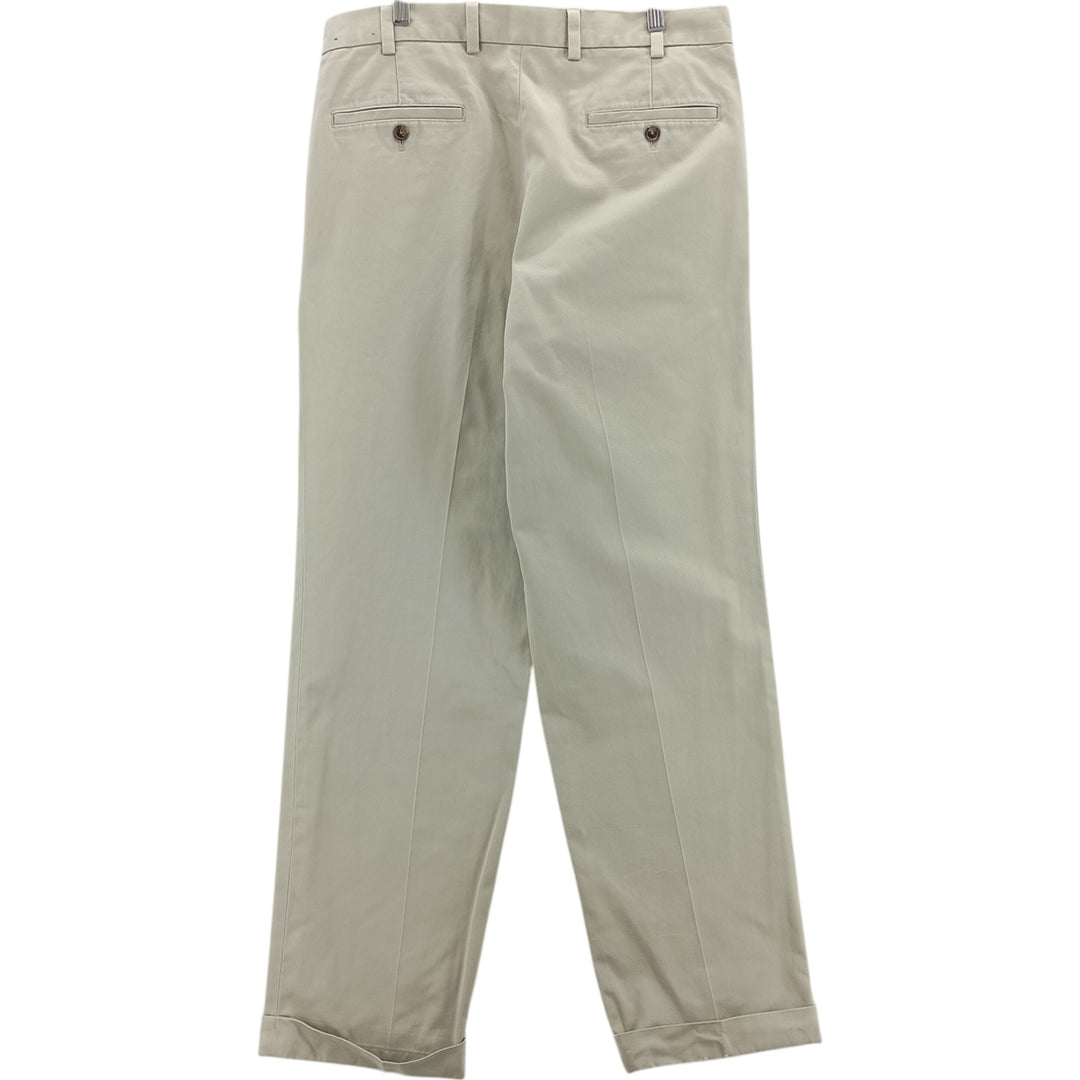Brooks Brothers Two-pleat Chino Pants, Men's, Size W34 cotton Beige type Vintage Second Hand
