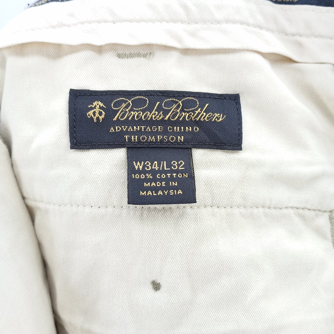 Brooks Brothers Two-pleat Chino Pants, Men's, Size W34 cotton Beige type Vintage Second Hand