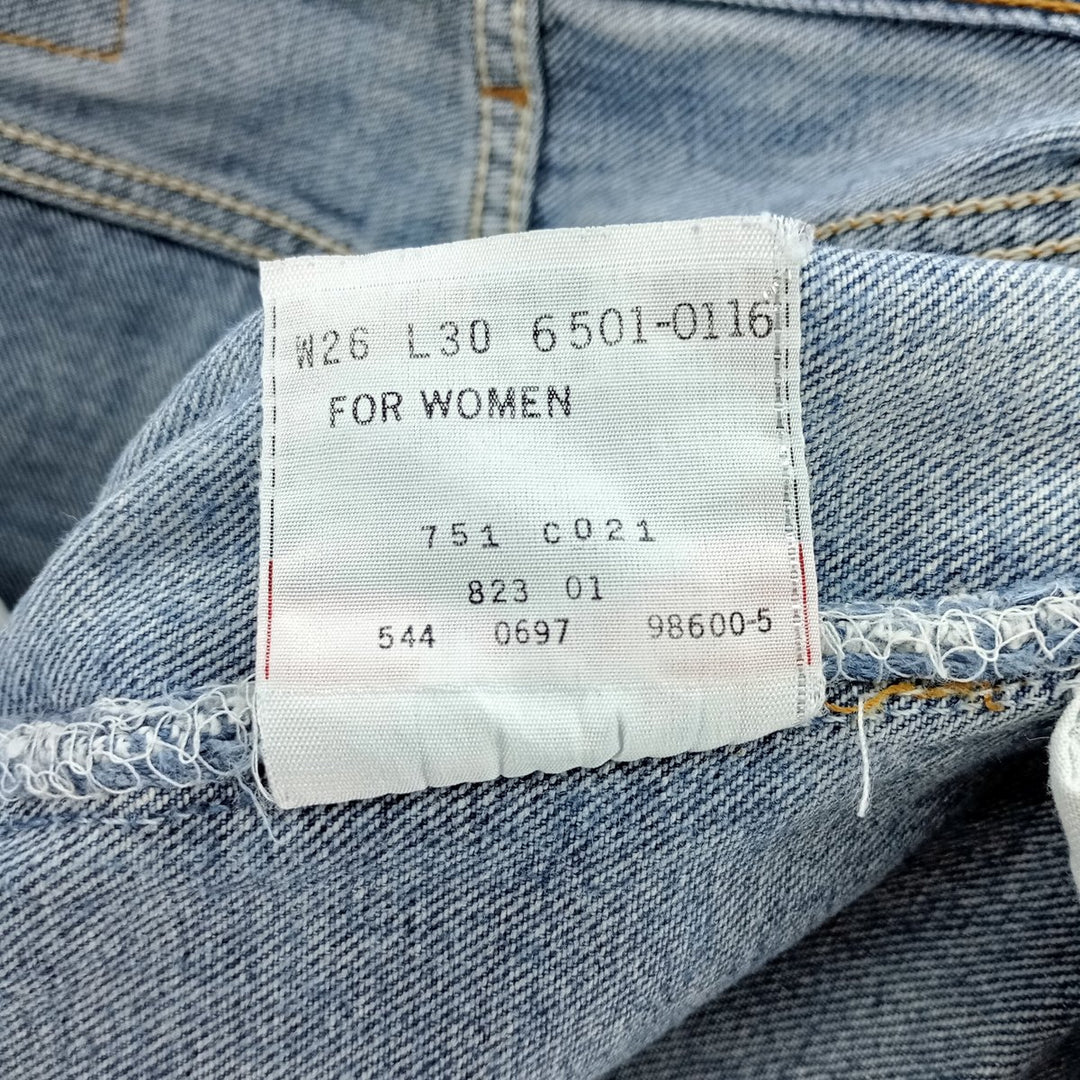 Vintage 90'S Levi's 6501-0116 Straight Denim Pants, Made in USA, Women's Size M (W26) cotton blue type Vintage Second Hand