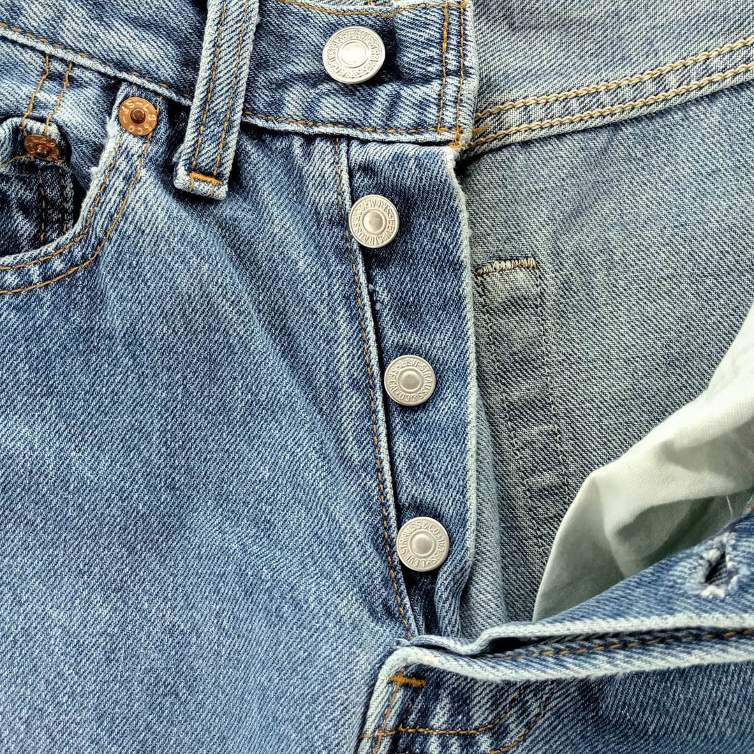 Vintage 90'S Levi's 6501-0116 Straight Denim Pants, Made in USA, Women's Size M (W26) cotton blue type Vintage Second Hand