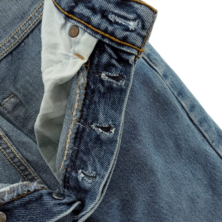 Vintage 90'S Levi's 6501-0116 Straight Denim Pants, Made in USA, Women's Size M (W26) cotton blue type Vintage Second Hand