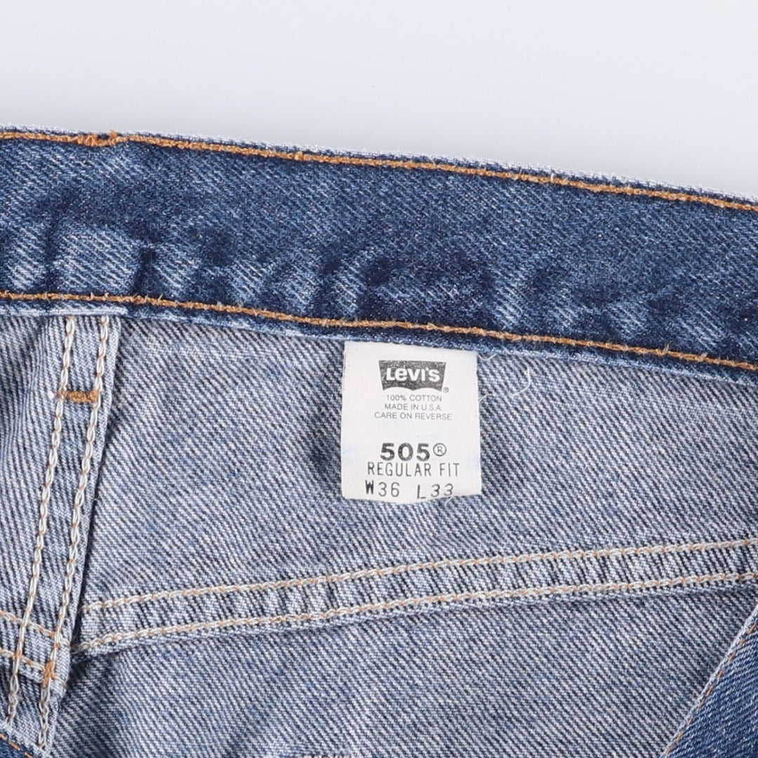 2000'S Levi's 505 Regular Fit Tapered Denim Pants, Made in USA, Men's Size 35 cotton blue type Vintage Second Hand