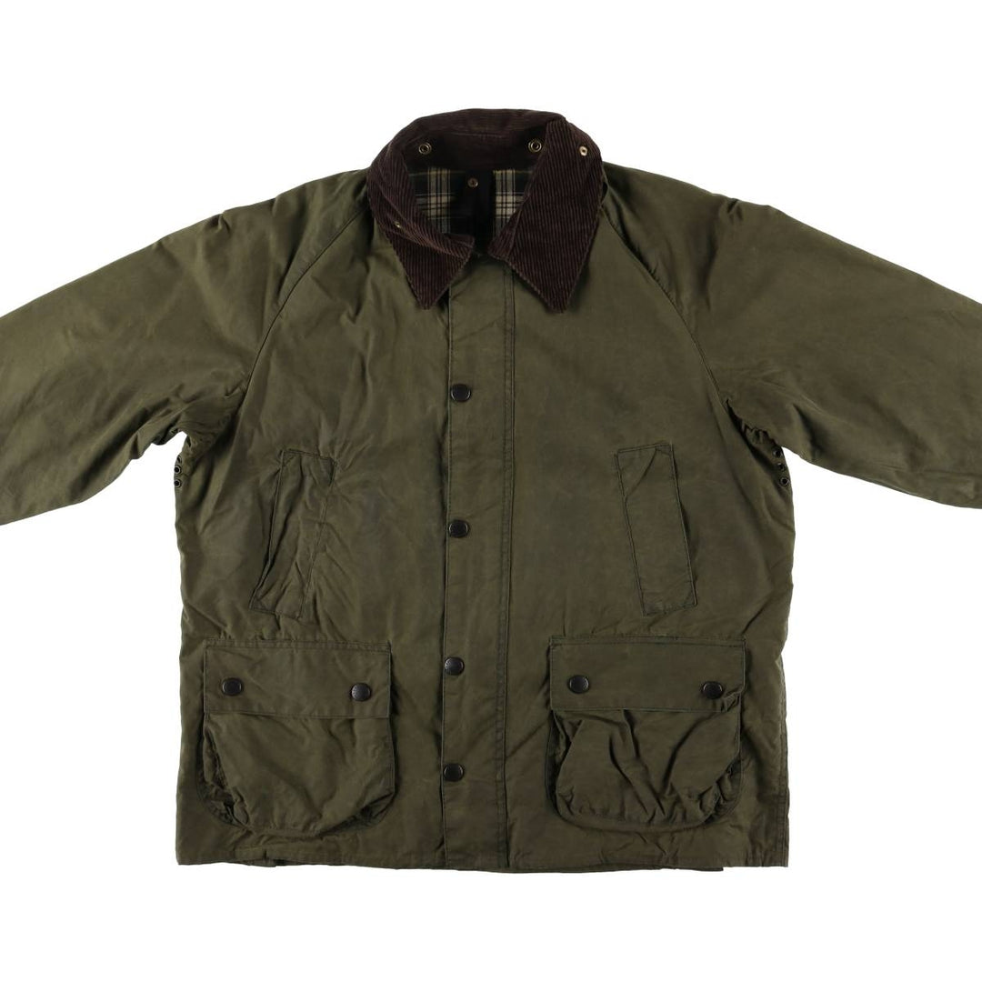 1990'S Barbour Bedale (formerly 3 Warrant) waxed cotton oiled jacket, made in England, C40, men's size M cotton Khaki type Vintage Second Hand