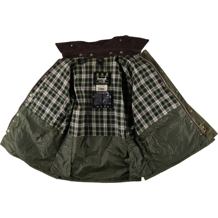 1990'S Barbour Bedale (formerly 3 Warrant) waxed cotton oiled jacket, made in England, C40, men's size M cotton Khaki type Vintage Second Hand