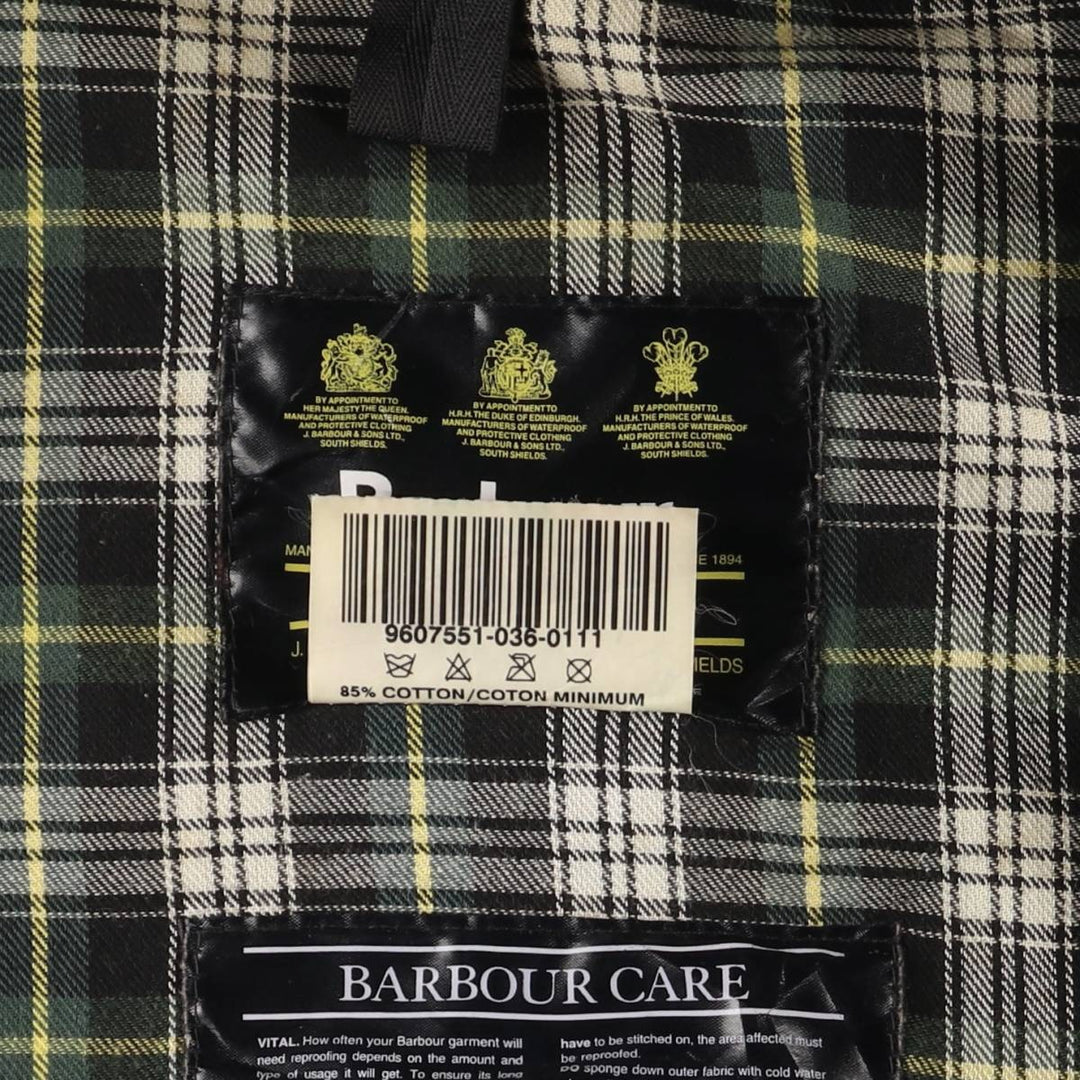 1990'S Barbour Bedale (formerly 3 Warrant) waxed cotton oiled jacket, made in England, C40, men's size M cotton Khaki type Vintage Second Hand