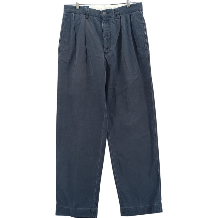 Ralph Lauren POLO by Ralph Lauren ANDREW PANT Two-pleat chino pants for men, equivalent to W31 cotton navy blue type Vintage Second Hand