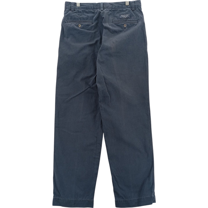 Ralph Lauren POLO by Ralph Lauren ANDREW PANT Two-pleat chino pants for men, equivalent to W31 cotton navy blue type Vintage Second Hand