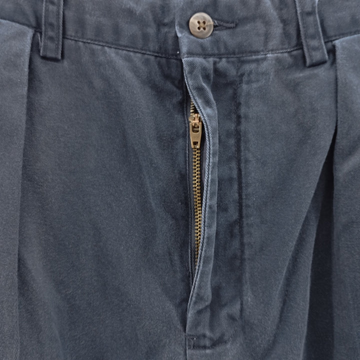 Ralph Lauren POLO by Ralph Lauren ANDREW PANT Two-pleat chino pants for men, equivalent to W31 cotton navy blue type Vintage Second Hand