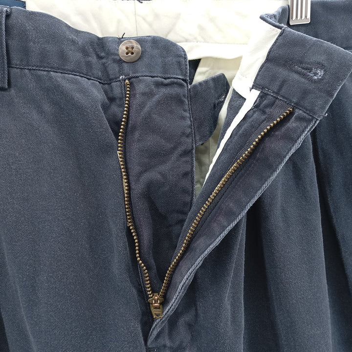 Ralph Lauren POLO by Ralph Lauren ANDREW PANT Two-pleat chino pants for men, equivalent to W31 cotton navy blue type Vintage Second Hand
