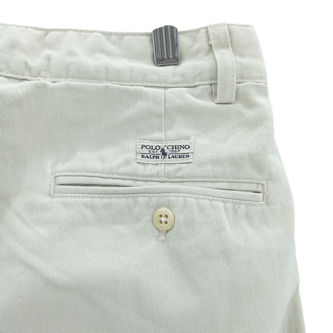 Vintage 90'S Ralph Lauren Polo Ralph Lauren two-pleat chino pants, made in the USA, men's size W32. cotton Beige type Vintage Second Hand