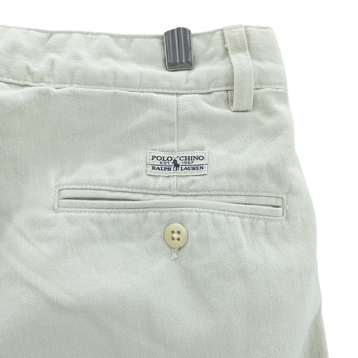 Vintage 90'S Ralph Lauren Polo Ralph Lauren two-pleat chino pants, made in the USA, men's size W32. cotton Beige type Vintage Second Hand