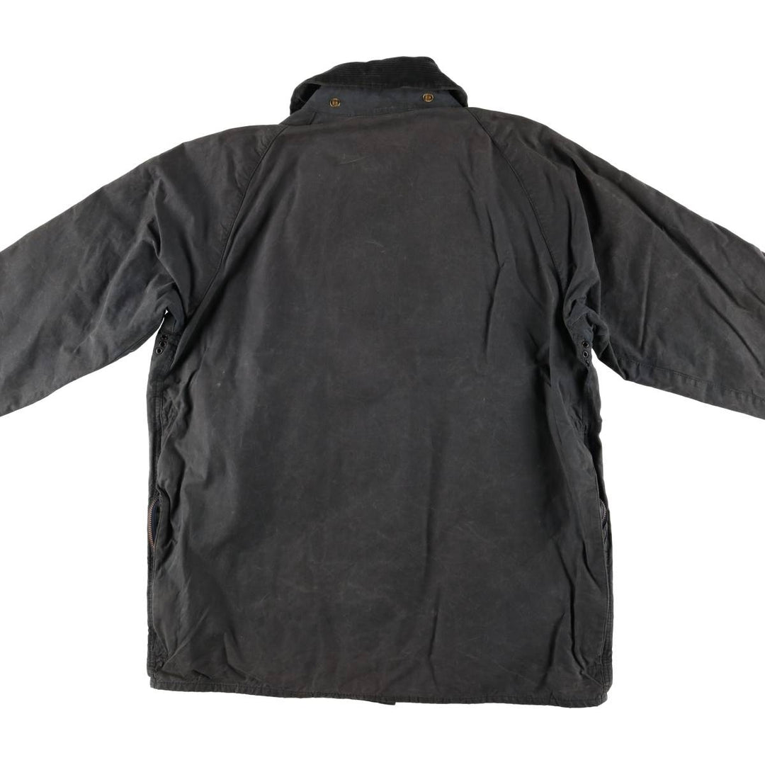 80s-90'S Barbour BEAUFORT 3 Warrant Oiled Hunting Jacket, Made in England, C40, Men's Size M cotton Charcoal Vintage Second Hand