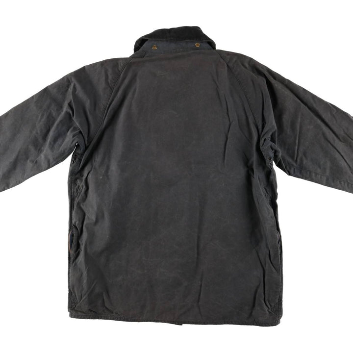 80s-90'S Barbour BEAUFORT 3 Warrant Oiled Hunting Jacket, Made in England, C40, Men's Size M cotton Charcoal Vintage Second Hand