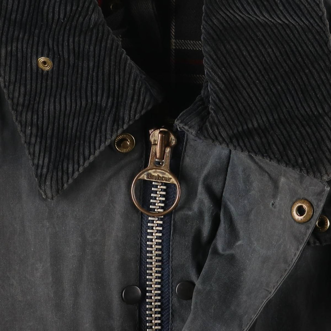 80s-90'S Barbour BEAUFORT 3 Warrant Oiled Hunting Jacket, Made in England, C40, Men's Size M cotton Charcoal Vintage Second Hand