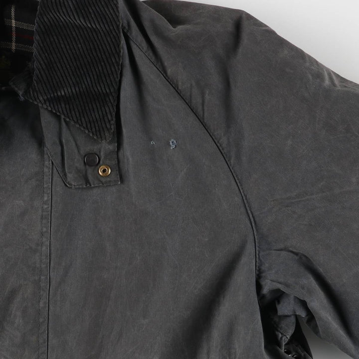 80s-90'S Barbour BEAUFORT 3 Warrant Oiled Hunting Jacket, Made in England, C40, Men's Size M cotton Charcoal Vintage Second Hand