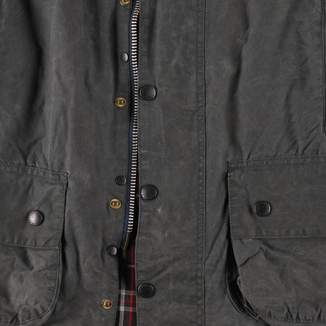 80s-90'S Barbour BEAUFORT 3 Warrant Oiled Hunting Jacket, Made in England, C40, Men's Size M cotton Charcoal Vintage Second Hand