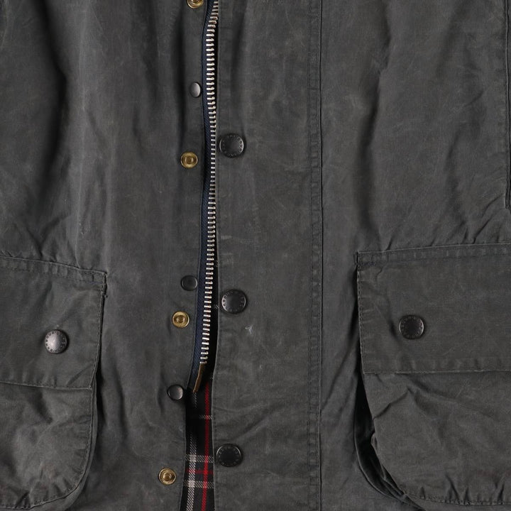 80s-90'S Barbour BEAUFORT 3 Warrant Oiled Hunting Jacket, Made in England, C40, Men's Size M cotton Charcoal Vintage Second Hand