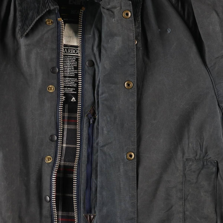 80s-90'S Barbour BEAUFORT 3 Warrant Oiled Hunting Jacket, Made in England, C40, Men's Size M cotton Charcoal Vintage Second Hand