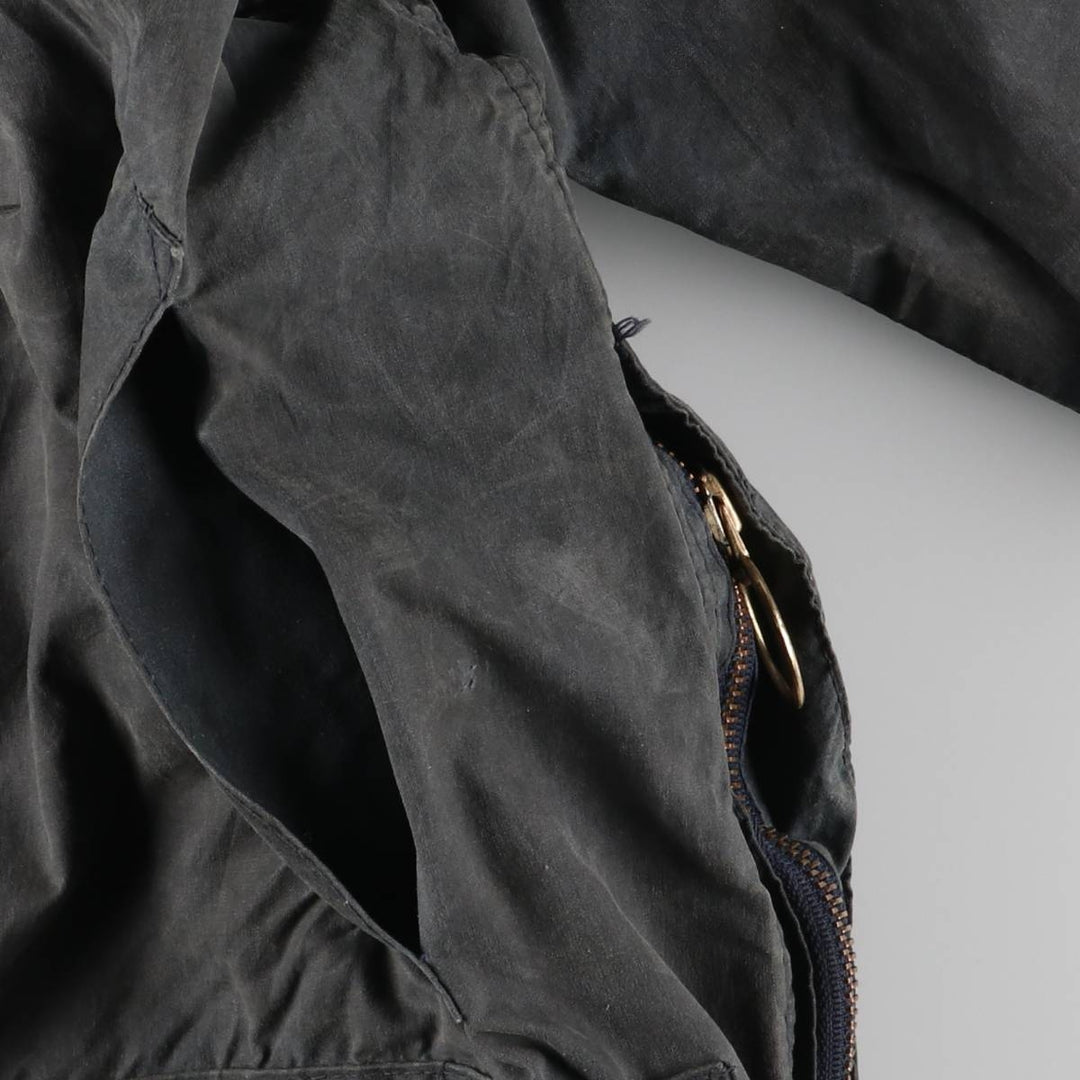 80s-90'S Barbour BEAUFORT 3 Warrant Oiled Hunting Jacket, Made in England, C40, Men's Size M cotton Charcoal Vintage Second Hand