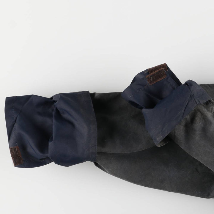 80s-90'S Barbour BEAUFORT 3 Warrant Oiled Hunting Jacket, Made in England, C40, Men's Size M cotton Charcoal Vintage Second Hand