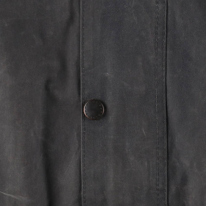 2000s~ Barbour Beaufort 3 Warrant Oiled Hunting Jacket, Made in England, C42, Men's Size L Waxed cotton navy blue type Vintage Second Hand