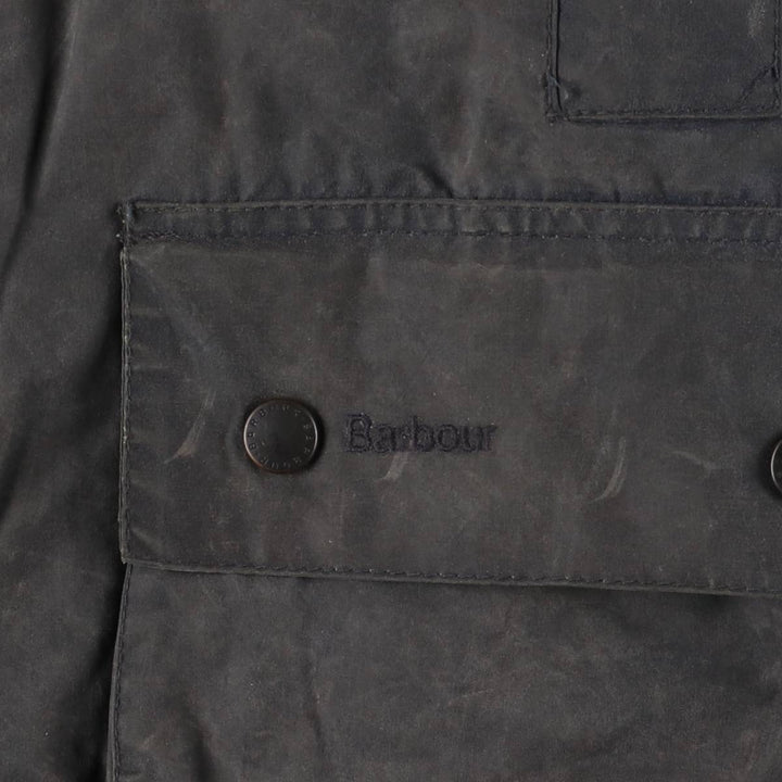 2000s~ Barbour Beaufort 3 Warrant Oiled Hunting Jacket, Made in England, C42, Men's Size L Waxed cotton navy blue type Vintage Second Hand