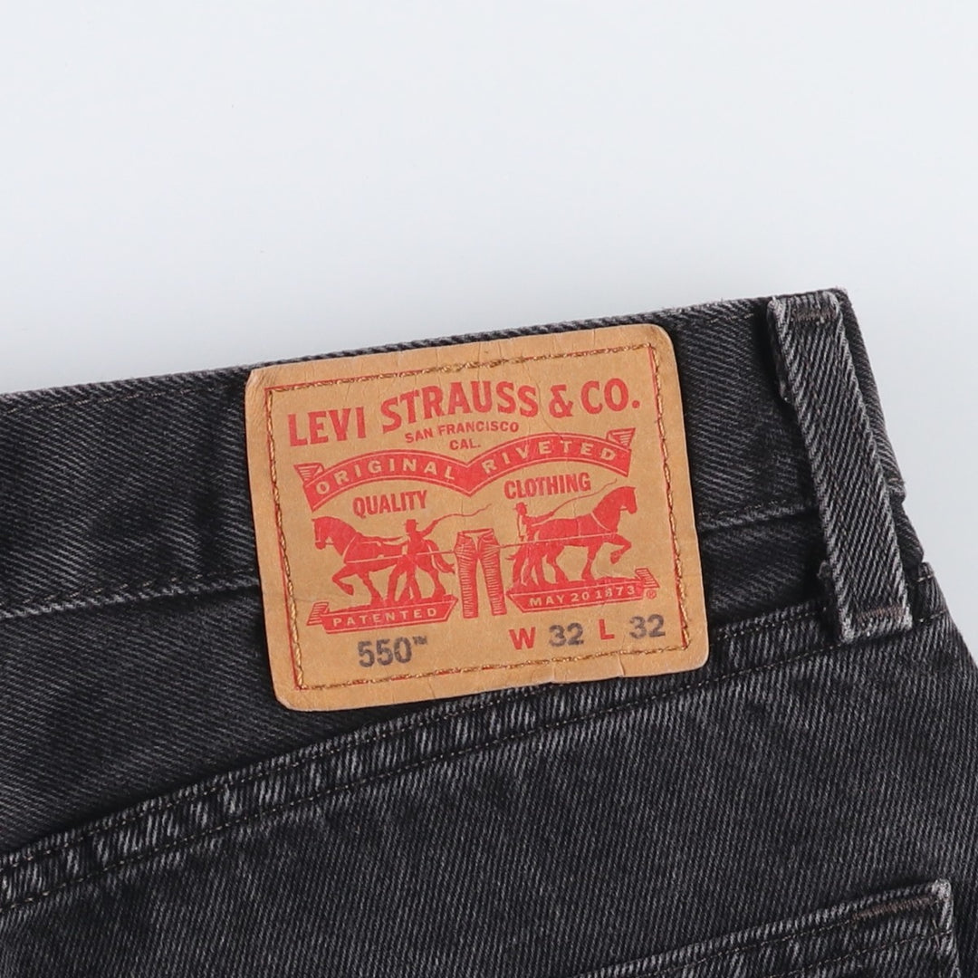 Levi's 550 Black Denim Tapered Denim Pants Men's W32 equivalent cotton black type Vintage Second Hand